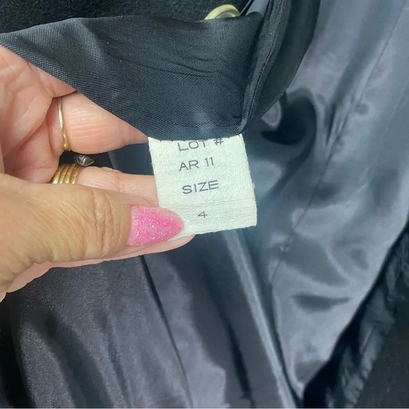 Women’s Vintage Black Wool Pea Coat Size 4 Warm Winter Preppy Quiet Luxury - Picture 8 of 10